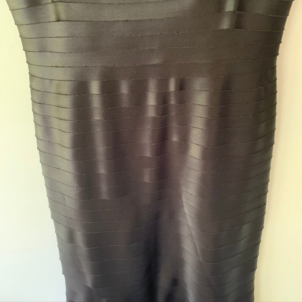 Tiered Black Strapless Cocktail Dress, 8 - Picture 3 of 7